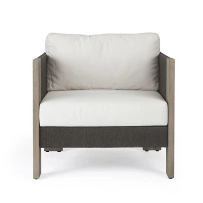 Gartenstuhl aus Holz mit Fußhocker